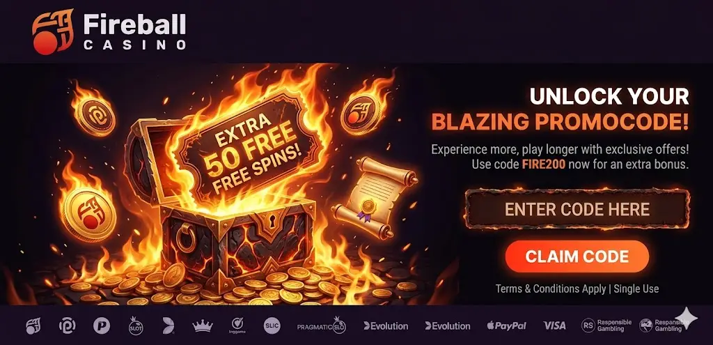 Fireball Casino promóciós kód 2026